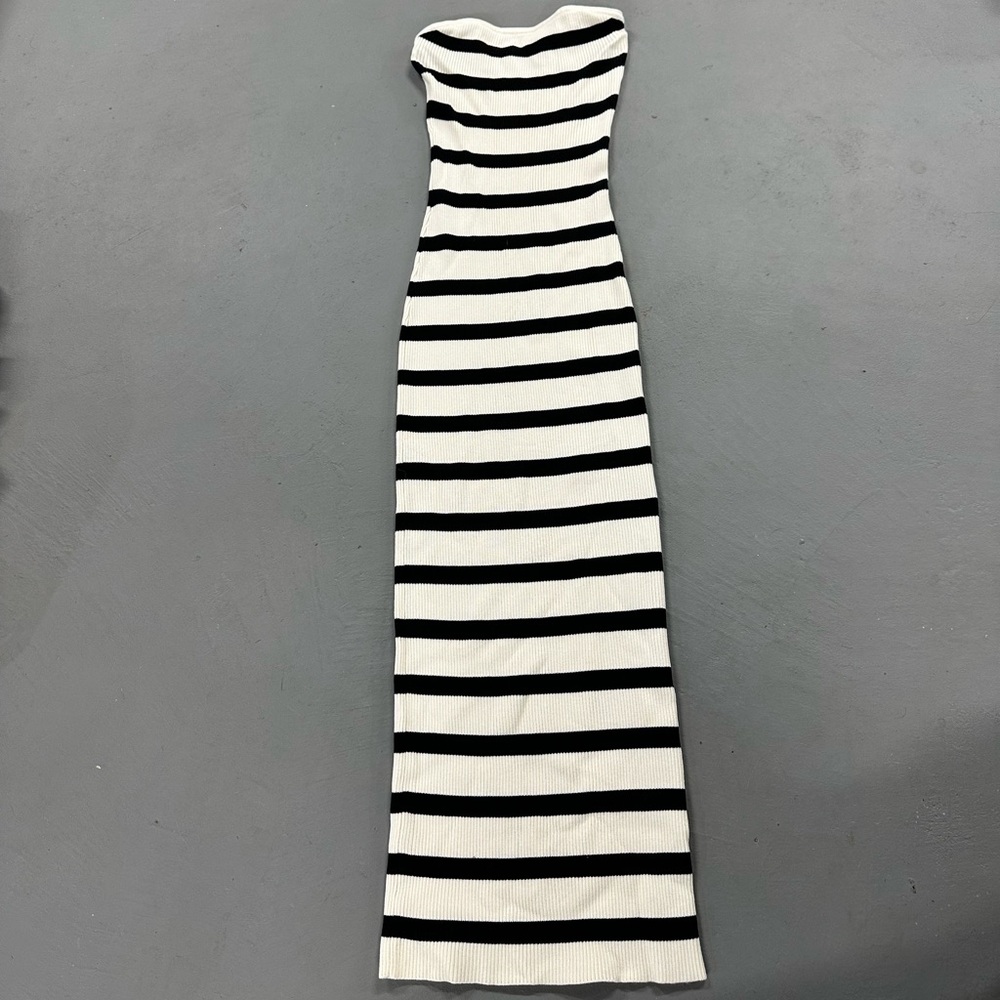 H&M Black and White Strapless Dress